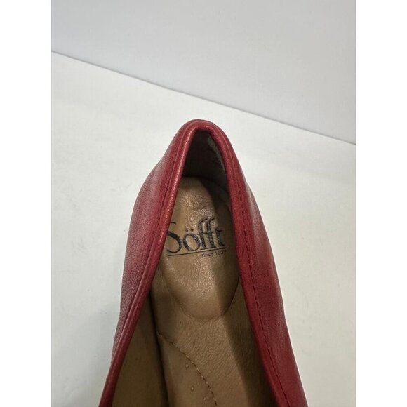 Sofft Women's Red Leather Chain Loafers Slip On Comfort Shoes Flats Size 6M - Picture 14 of 14